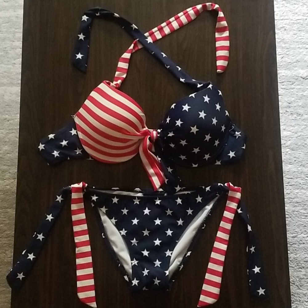 Ingear Stars & Stripes Red White & Blue Bikini Top